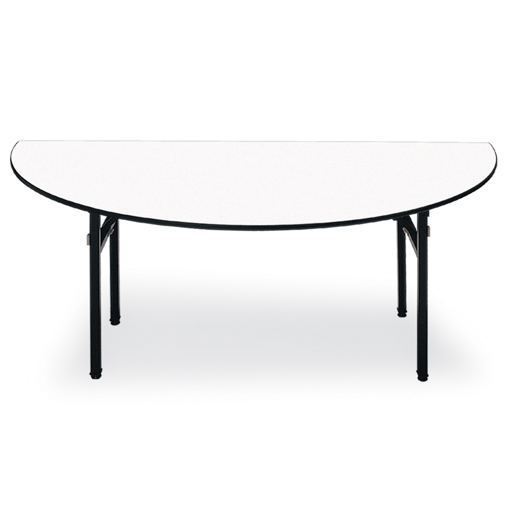 Half Round Folding Table The Chair Factory Half Round Folding Table With Grade A Plywood Padded Or Laminate Tops Pvc Black Aluminum T Edge Available In Both Square Legs
